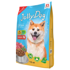 Полнорационный сухой корм для взрослых собак Jolly Dog, Говядина, 13 кг